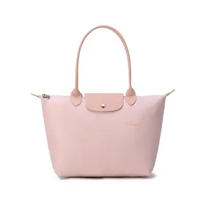 Longchamp Le Pliage 28 Tote Bag in Sakura Pink with Canvas and Leather for Women