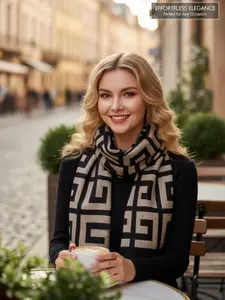 Large Plaid Gingham Print Shawl Scarf, Neck Scarves, Breathable Skin-Friendly, Multi-Use for Spring Autumn, All Seasons Wear, Perfect New Year Gift