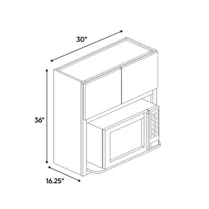 Liberty Shaker Black - 36 Inch Wall Microwave Cabinets - 30" Width x 36" Height x 16.25" Depth
