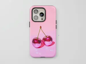 Cherry Disco Balls Phone Case, Pink Girly Y2K Phone Cover, Preppy Party Lover Gift Applicable to iP15Promax ip14Pro mobile phone case 12 trendy brand 13 anti-fall cover 14Promax 15Pro cute Plus phonecase Accessories Acrylic casetify