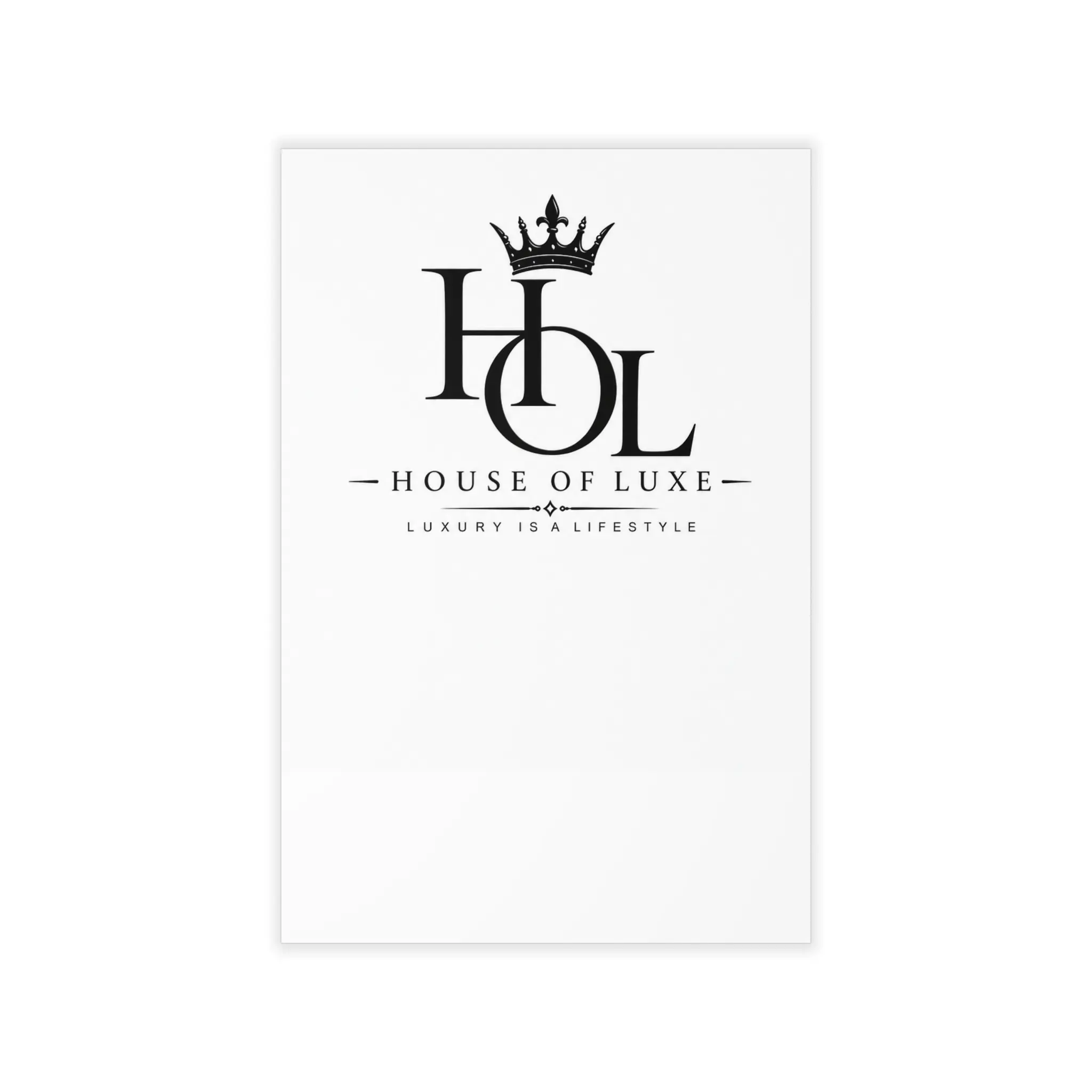 House of Luxe Logo Removable Wall Decal - 1-Piece Minimalist Luxury Monogram Crown Print Sticker, Perfect Home Decor Gift, One Piece, Polyester