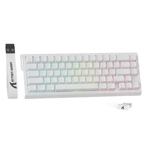 ATTACK SHARK X68PROHE Rapid Trigger Gaming Keyboard ，Wireless ，8k Polling Rate， RT0.01mm ，Support 8000Hz ，2.4G/Bluetooth/Wired ，Magnetic Switches ，Dead Zone Adjustment， RGB Backlight， with 8k Coil Cable， 5-Sided Heat Sublimation PBT keycap ，QMK web driver