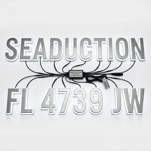 LED Lighted Boat Letters Numbers - Marine Grade Illuminated Vessel Name Sign