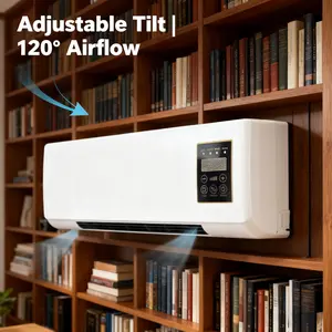 All-Season Compact Wall Mount Fan, Quiet Low Noise Heating Cooling Wall Fan, Space Saving Indoor Airflow Wall Fan, Versatile Year-Round Comfort Fan for Bedroom, Living Room, Home and Household Daily Use