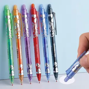 6 Pcs Erasable Colored Pens Retractable Pens Cute Colorful Erasable Pen 0.5mm Point Coloured Gel Pen