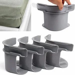 Needle-Free Sheet Holders, Anti-Slip Bed Sheet Clips, No-Pin Mattress Fasteners for Keeping Sheets in Place, 4 Pack Bed Sheet Grippers for All Bed Types