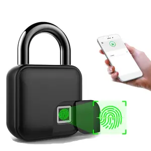 Smart Keyless Fingerprint Padlock, Bluetooth 4.2 Biometric Security Lock with APP Control, USB Rechargeable & Waterproof Anti-Theft Design, Portable Electronic Lock for Doors, Lockers, Luggage and Cabinets