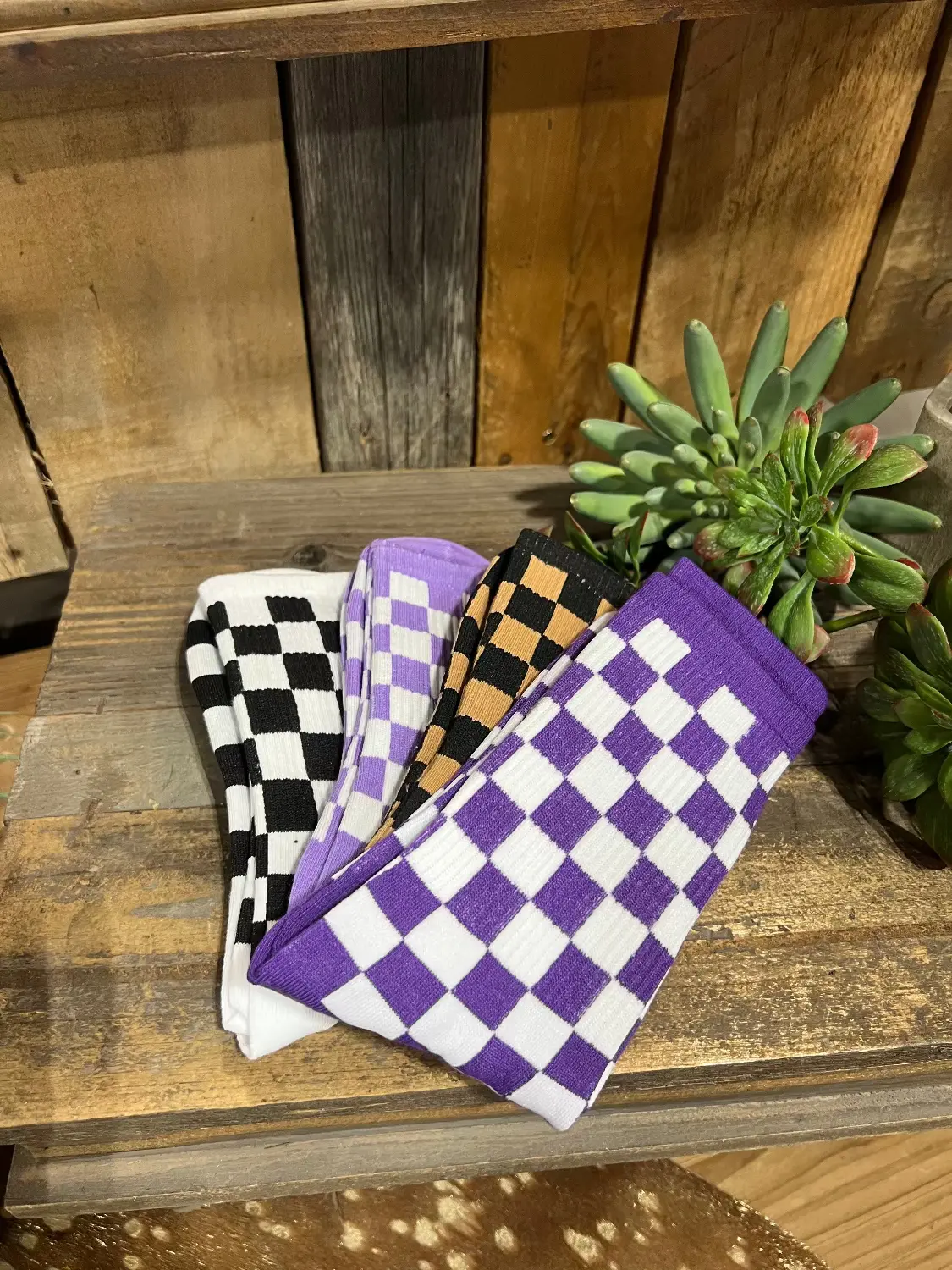 Checkerboard Sporty Socks