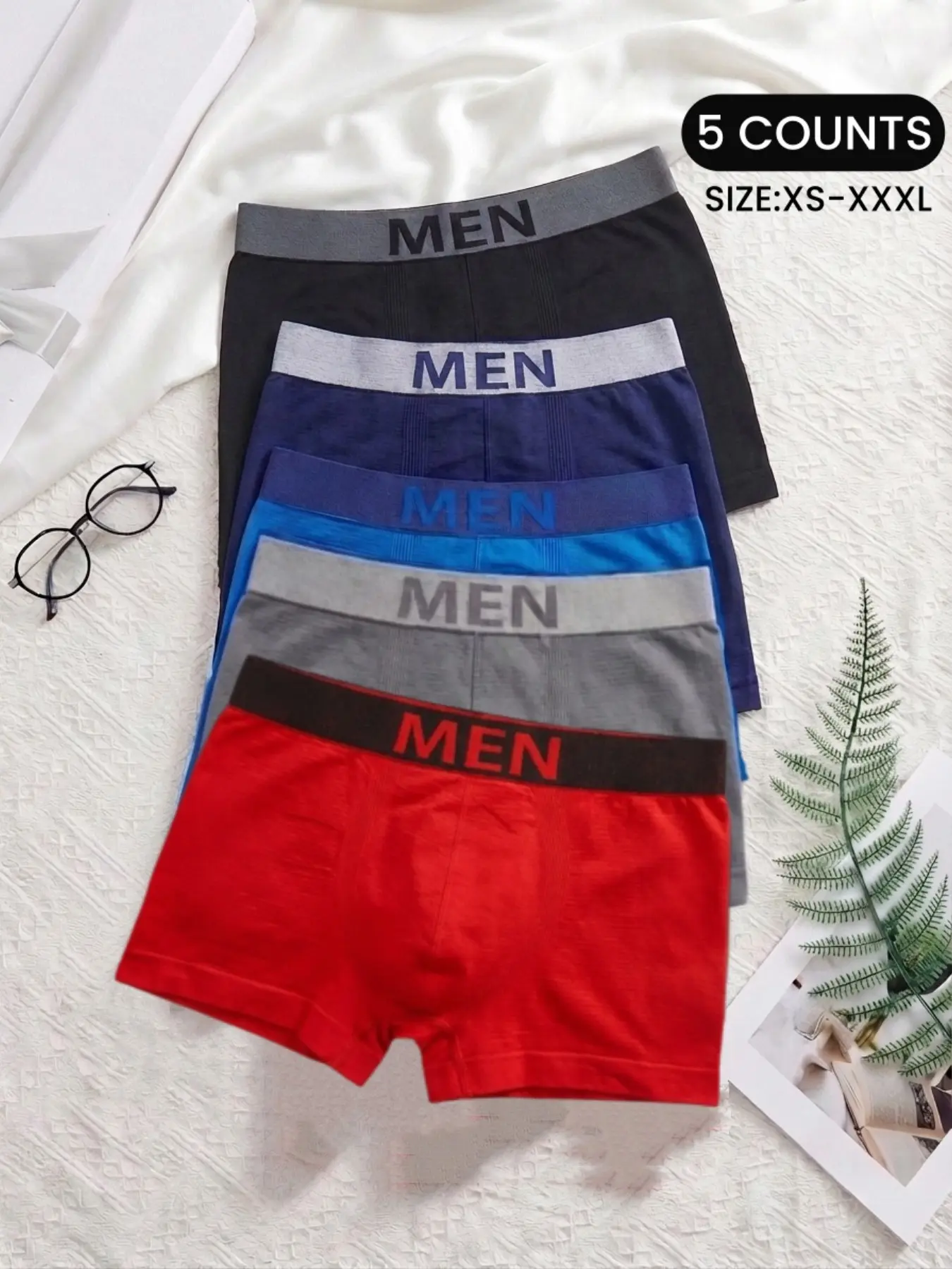 Men's Seamless Soft Breathable Boxer Briefs, Lightweight Stretchy Comfy Underwear for Loungewear Sleepwear Daily,All Seasons