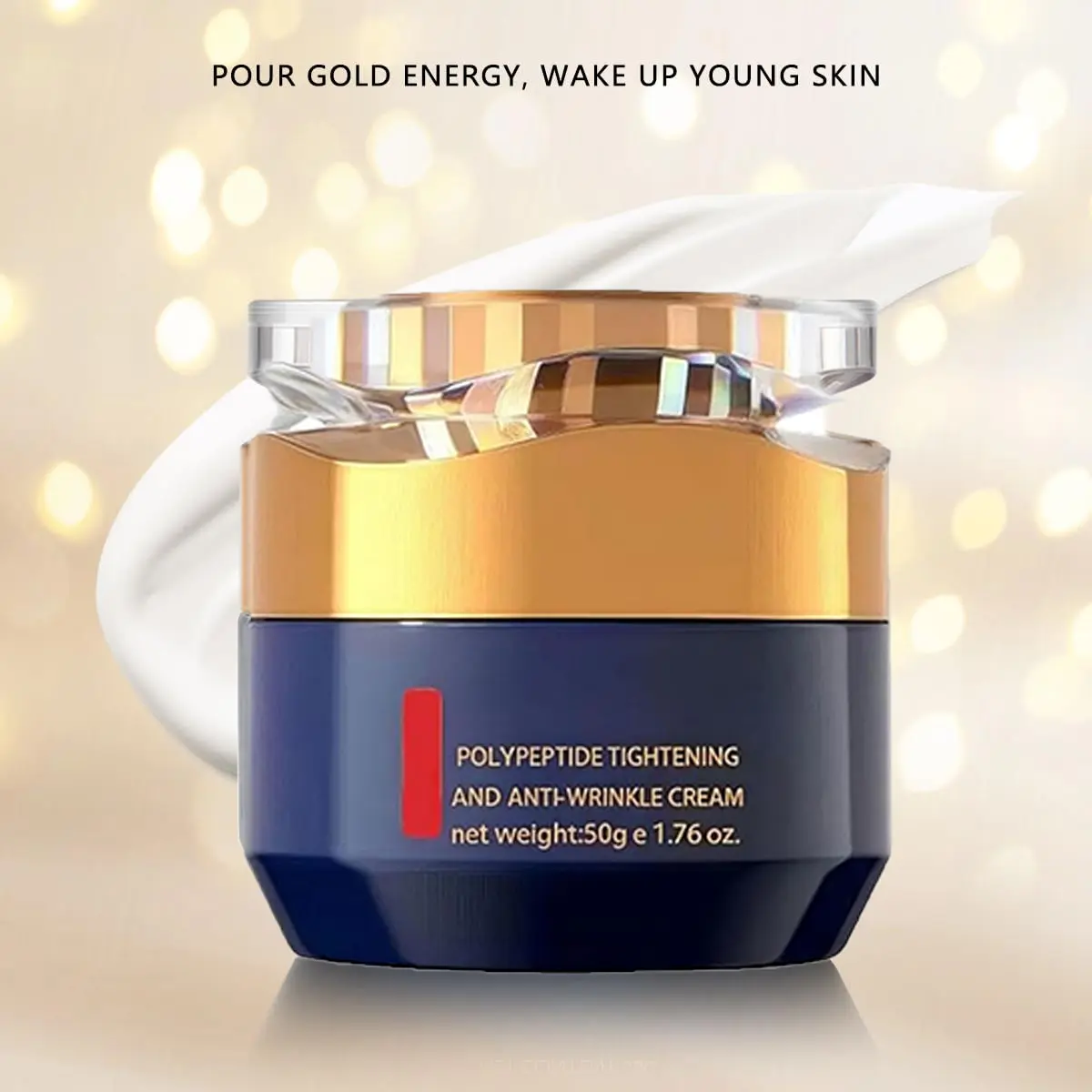 Firming Face Moisturizer with Polypeptide, Lightweight Daily Cream to Hydrate and Smooth Skin Texture, 50g, Facial Skin Firming, Firming Moisturizing, Deep Moisture