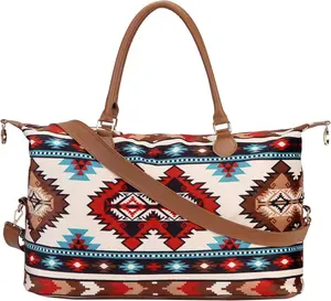 Weekender Bag Duffle Bag For Women Large Travel Tote Bag Overnight Weekend Bags With  Strap Cow Leopard Atzec