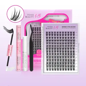 VEYESBEAUTY Sylph Cluster Lashes individual Lash Extensions Layered Wispy Faux Mink Lash Newbie's Five-Second DlY Mixed Length for Self Application Makeup atHome Cosmetic Eyelashes Extensions