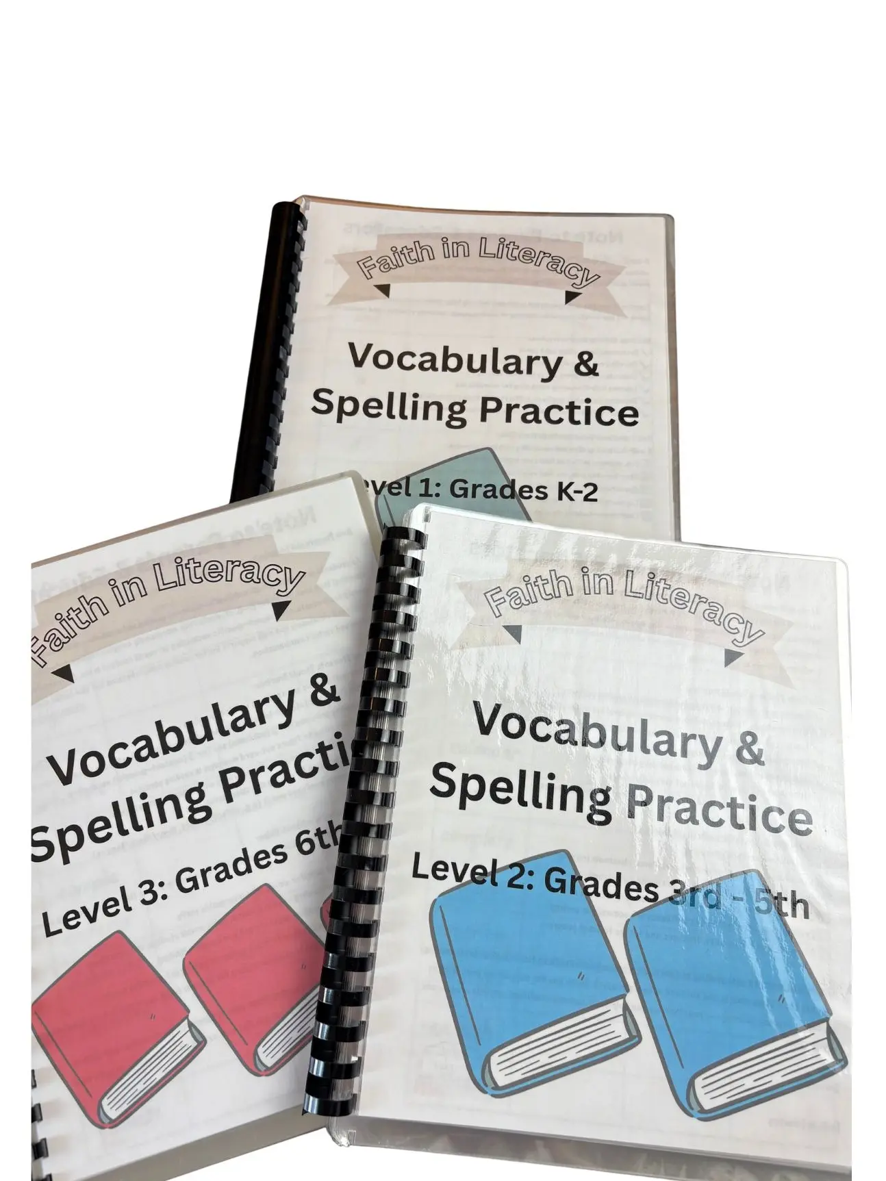 Vocabulary & Spelling Practice Skills Book for Grades K-2, 3rd-5th, & 6th-8th, Learning Materials