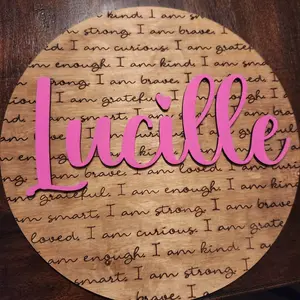 Affirmation Board wood personalize 15 inch Board
