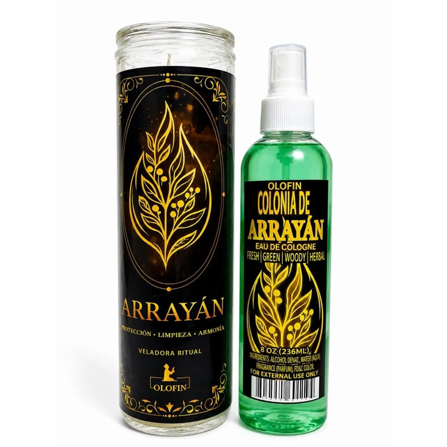 Olofin Arrayan Combo for Protection Cleanse and Harmony Ritual Candle and Cologne 36ml