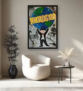 Monopolys Graffiti Money The World Is Yours Canvas Art Poster and Wall Art Picture Print Modern Family bedroom Decor Posters Minimalist