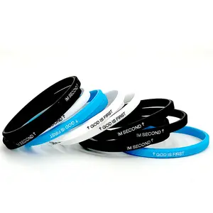 4pcs God is First I'm Second Silicone Bracelet with Engraved Cross - Inspirational Bible Verse Christian Religious Wristband for Daily Encouragement, Baptism Gifts, Spiritual Reminder for Men, Women & Teens