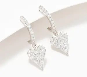Jen by Jennifer Miller Lab Grown Diamond Heart Earrings, Sterl