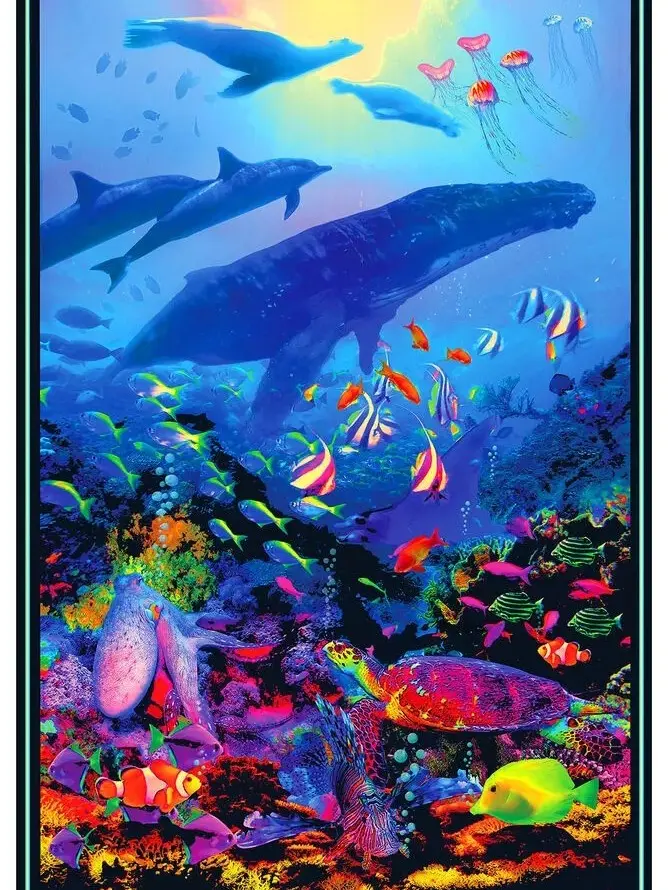 B*ceanic - Non-Flocked Blacklight Poster Decor Border