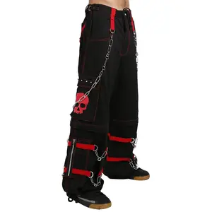 Tripp NYC Skull Bondage Pants [BLACK/RED]