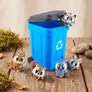 Rascals in a Recycling Bin Mini Playset - Urban Animals Pack - Screen-Free Imaginative Play & Articulated Desk Toy