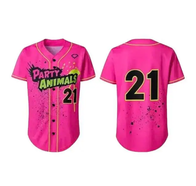 PartyAnimals #21 Baseball Jersey 3DVintage Streetwear Baseball Jersey - Casual Baseball Jersey Outfits - Unisex - Trendy Baseball Jerseys
