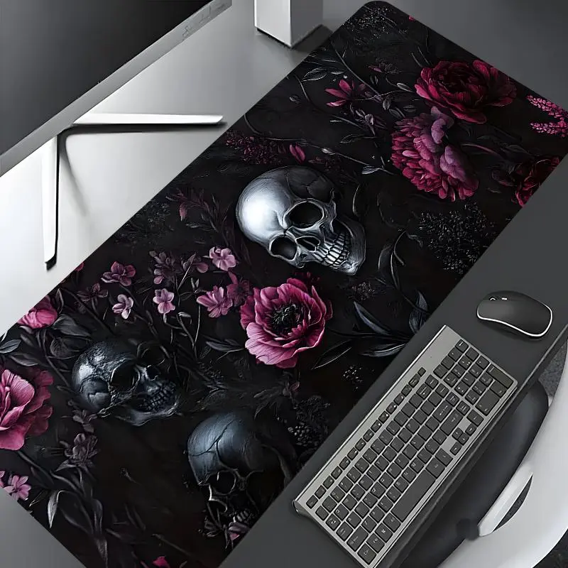 Medieval dark Gothic rose Design Extra Large Gaming Mouse Pad,Aesthetic Desktop Protection Pad,Washable Rubber Pad Non-Slip Lock Edge Multi-Size Mouse Pad Suitable For Home Office,Desk Accessories,Good Gift for Family and friends