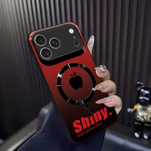 “Shiny” edgy quote MagSafe case streetwear ombre gradient magnetic cover for iPhone 17 Pro Max — 975