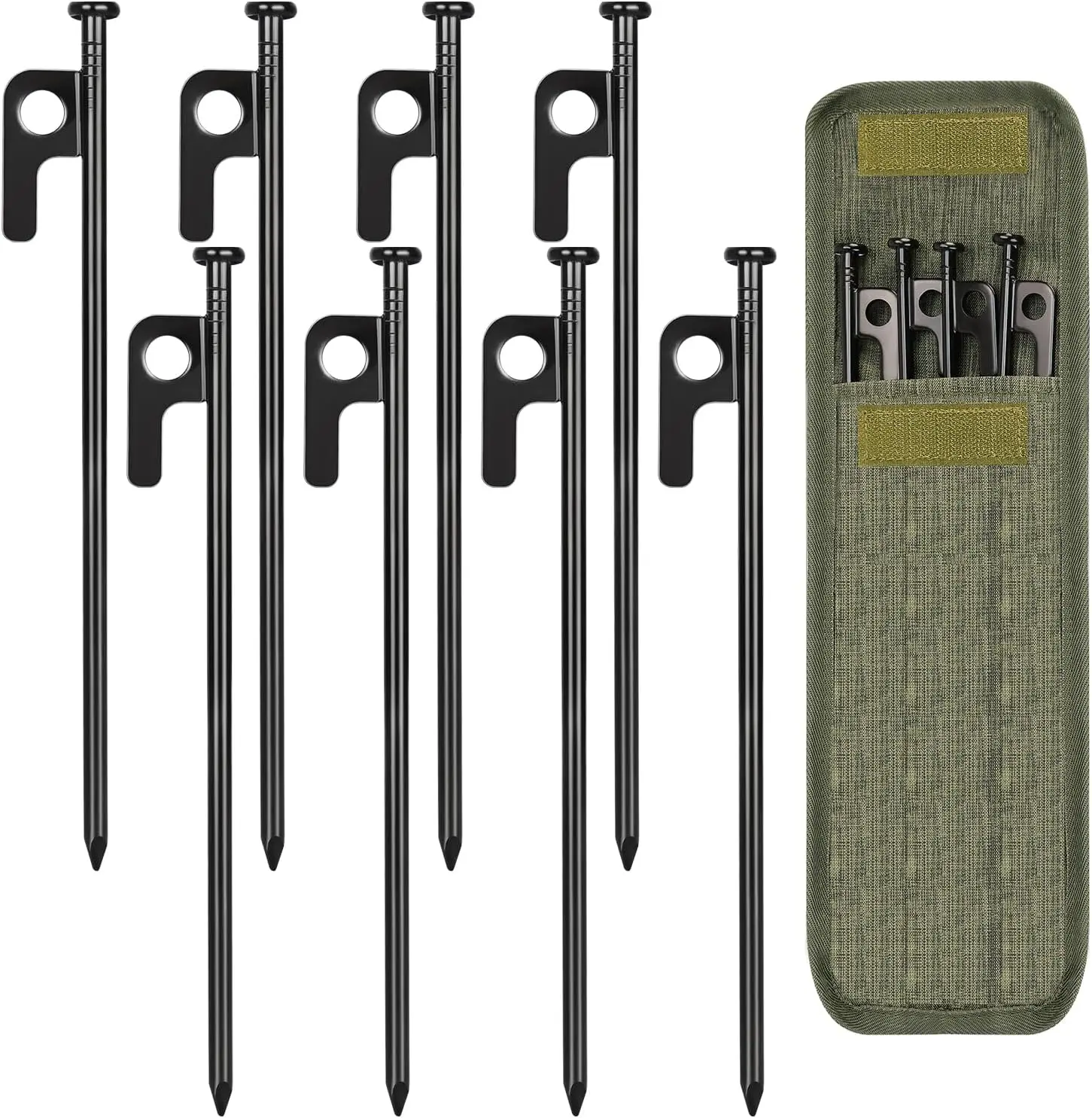 8/16/32 Pack 8in Heavy Duty Forged Steel Tent Stakes, with Storage Bag, for Camping