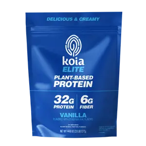 Koia Plant Based Protein Elite Powder, Vanilla, 32g Protein, 4g Sugar, 6g Prebiotic Fiber, Pre & Post Workout, 21 Vitamins & Minerals, Dairy-Free, Gluten-Free, Non-GMO, 24 Servings, 44.8 Oz