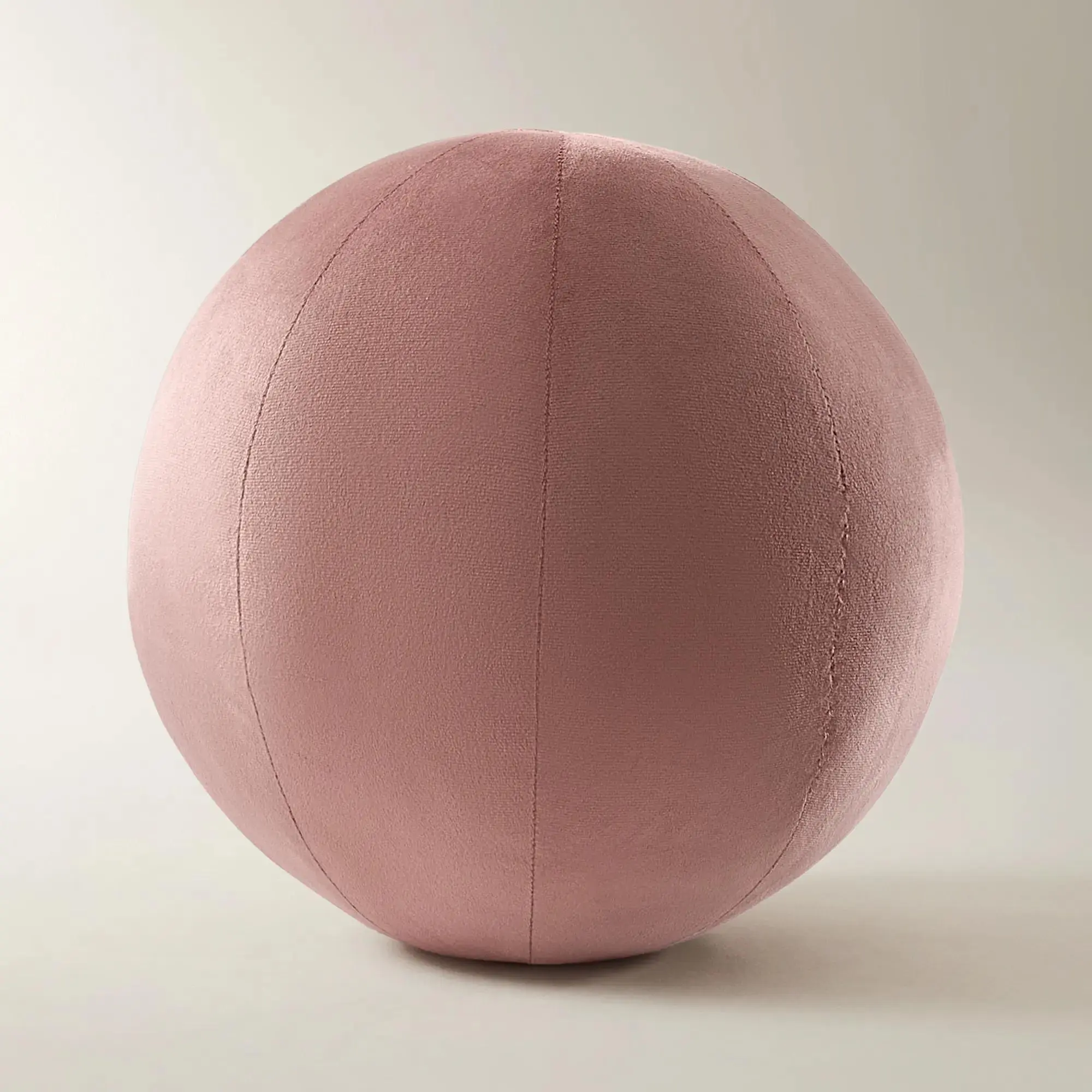 Z Gallerie Veda Velvet Ball Pillow, 12" Dusty Rose Velvet Fabric Cushion - Soft Padded Cushion, Ball Shape Accent Seating Pillow, Living Room
