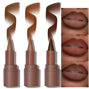 2-in-1 Gradient Lip Liner and Lipstick Lip Combo Set - Achieve Flawless Contour and Gradual Ombre Effect with Easy-to-Use Crayon Form and Cone Tip (01&04&06, 1 Count (Pack of 3))