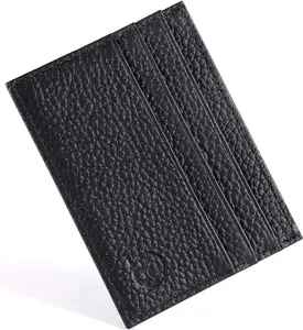 Credit Card Holder Wallet, RFID Blocking Leather Ultra Slim Wallet, Thin Minimalist Credit Card Case Card Protector, Front Pocket Wallets for Men, Women - 6 Card Slots and 1 Pockets