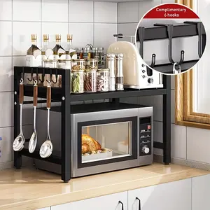Height Adjustable New Adjustable Microwave Rack, Fits Different Sizes of Kitchen Appliances, Flexible Expandable Storage Space / Festival Essential / Suitable for 456 Scenarios B013