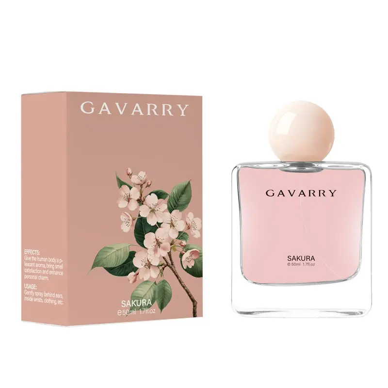 Gavarry Sakura Perfume, Amber Woody Fruity, Cherry & Blackcurrant Top Notes, Cherry Blossom & Lily Middle Notes, Brazilian Redwood & Amber Base Notes