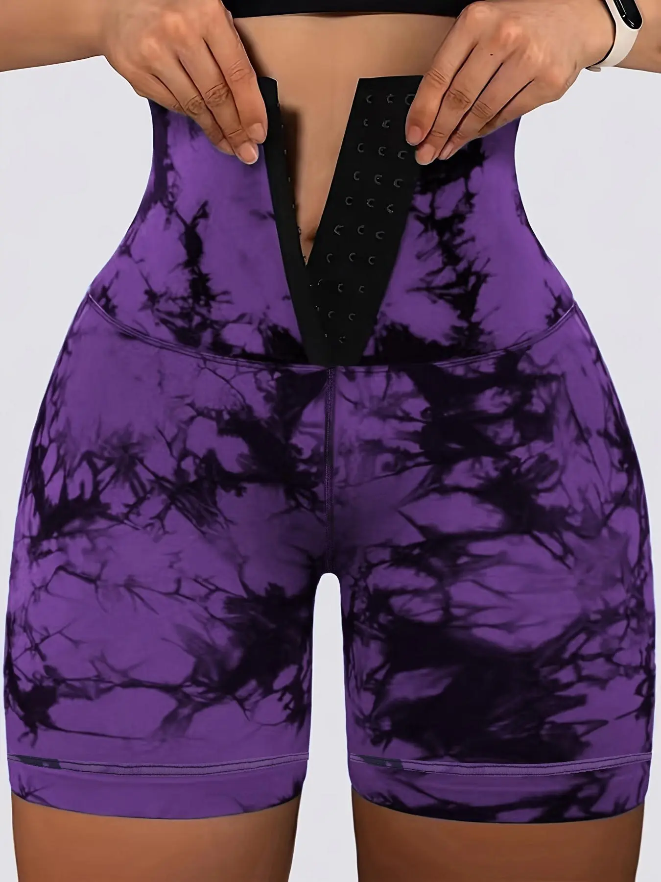 Women's Tie Dye Skinny Shorts, Tight Fitted Shorts, Casual Comfy Breathable High Stretch Yoga Shorts, Summer Sports Shorts, Yoga Workout Shorts, High Waisted Shorts, Athletic Shorts, Yoga Workout Activewear, Casual Athleisure Shorts