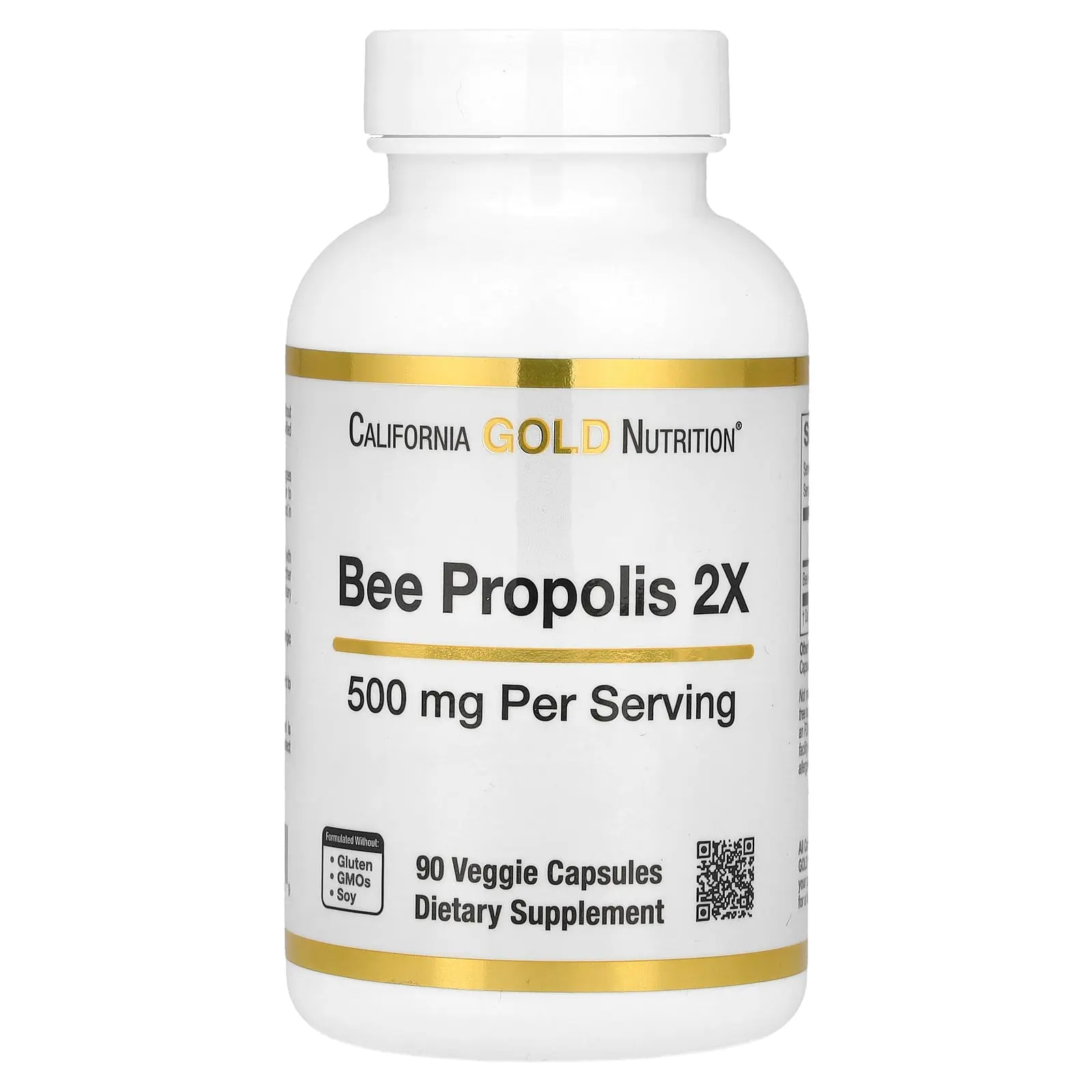 California Gold Nutrition Bee Propolis 2X, Concentrated Extract, 500 mg, 90 Veggie Caps