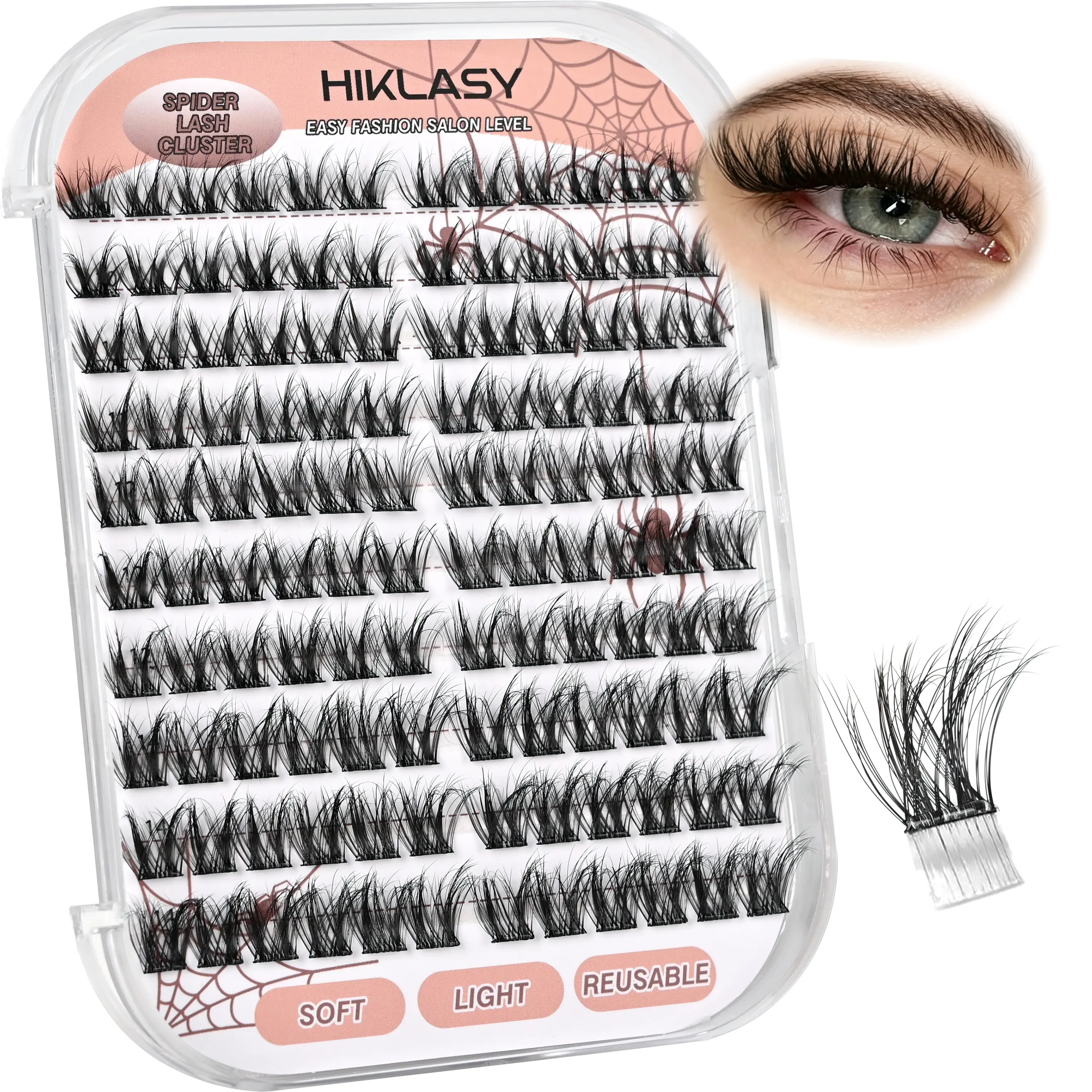 Wispy Self Adhesive Lash Clusters Natural Fluffy Eyelash Clusters C Curl Cluster Pre Glued Eyelash Extensions Short 10-14mm Individual Lashes Spider Lash Extensions By Hiklasy