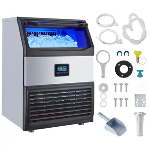 【GARVEE】Ice Maker Machine - 265LB/24H, Stainless Steel, Under Counter, 55 lbs Storage, Self-Cleaning, Blue Light