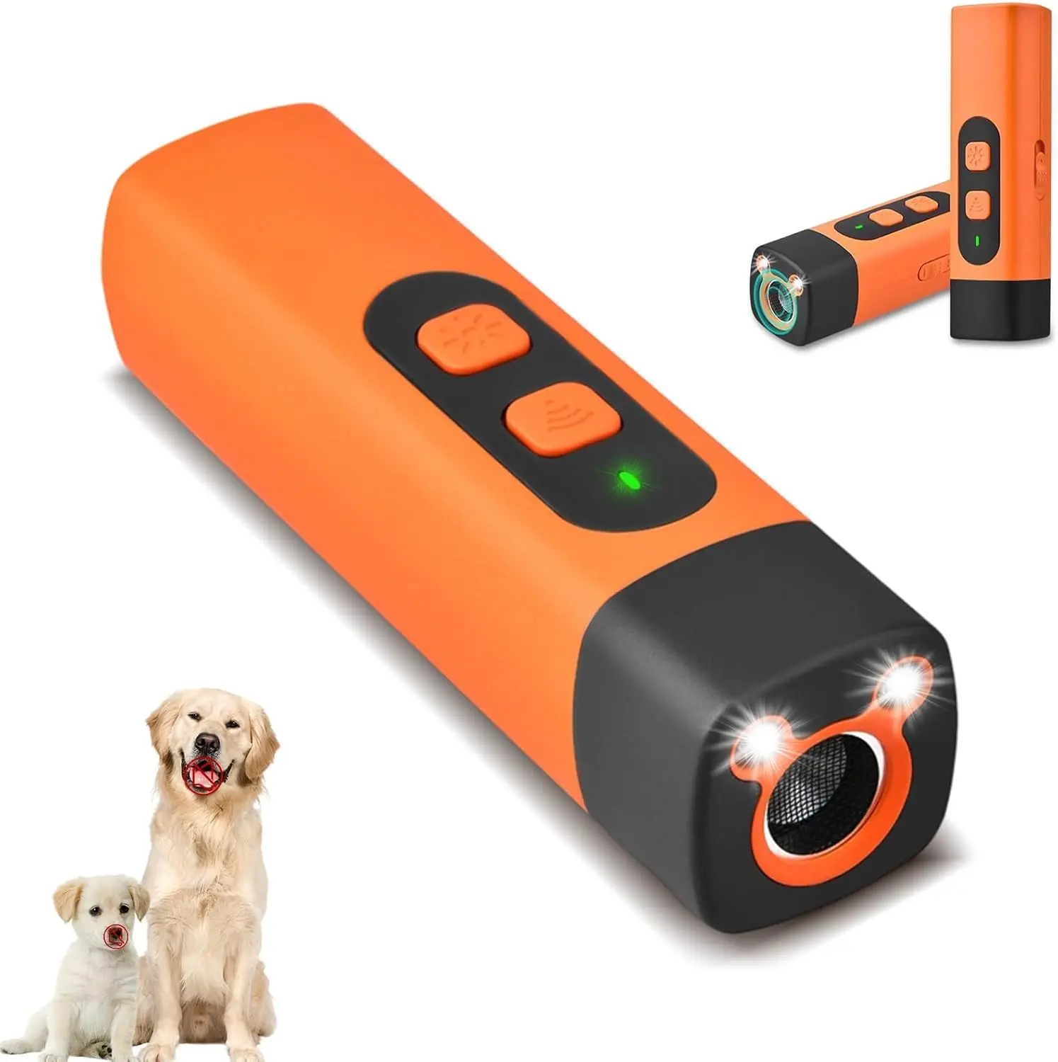 Dog Bark Deterrent Device with LED Light Ultrasonic Anti Barking Device Dog Trainer Indoor Outdoor Suitable for Training to Improve Bad Behavior