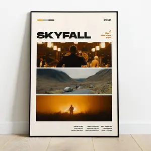 Skyfall Movie Poster, Modern Movie Poster Print, Skyfall Poster Wall Decor,Daniel Craig, James Bond