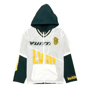 Louis Vuitton Patchwork Baseball Jersey Windbreaker Jacket Green White Yellow