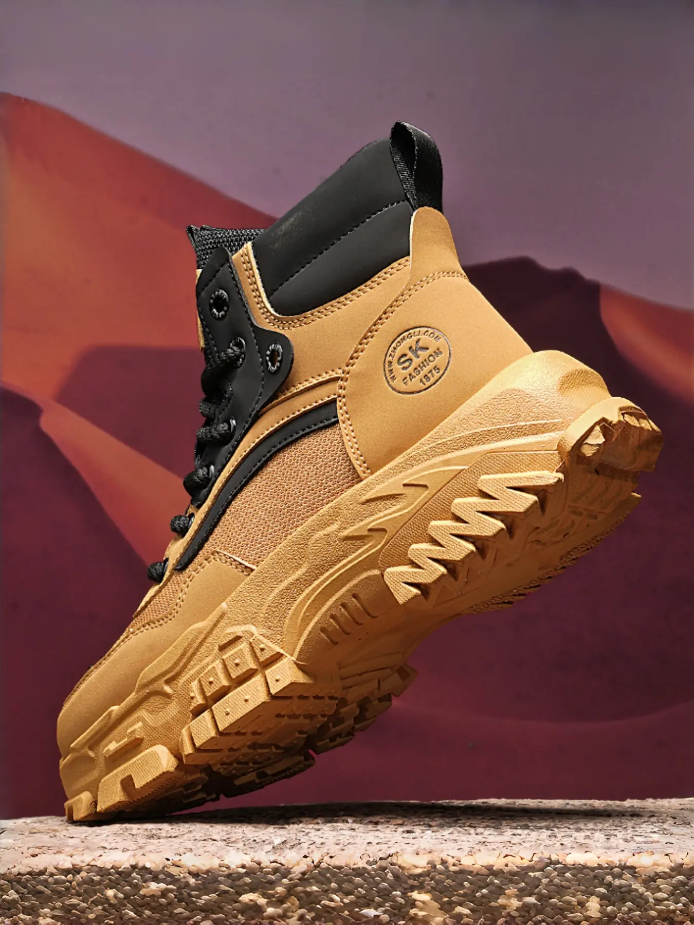Men's All-Weather Rubber Work Boots Walking Shoes Weatherproof Footwear | Height Increase Design | Durable Casual Shoes | Waterproof Work Boots Workwear Boots | Sturdy Work Shoes