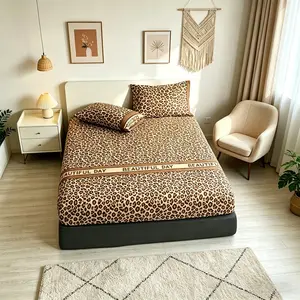 Beautiful Day Leopard Print Bed Sheet Set, Three-Piece Comforter Cover, Soft & Stylish Design, Ideal Gift for Home Decor, Soft Bedding Sets