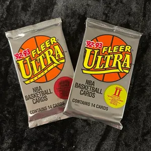 Two Packs of 1992-93 Fleer Ultra NBA Basketball Trading Cards Series 1 & 2