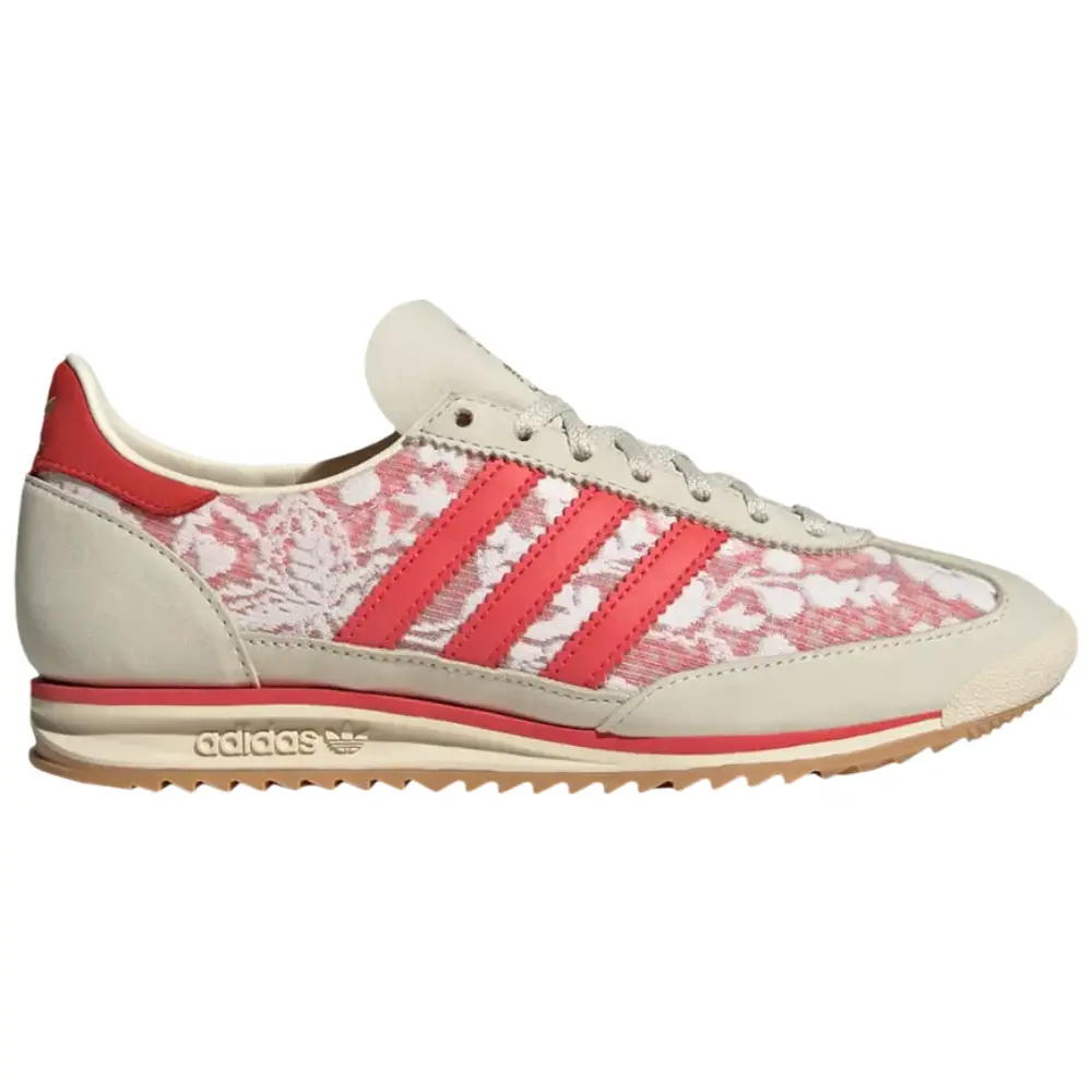Adidas x Liberty London Women's SL 72 Retro Sneakers, Floral Print Nylon/Suede Low-Top with Gum Sole for Casual Wear