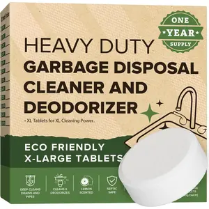 (R) Garbage Disposal Cleaner and Deodorizer Tablets Drain Freshener, Foaming Citrus Scent, Sink Odor Refresher for Kitchen Garbage Disposer Cleaning (12 XL Tablets -  Year )