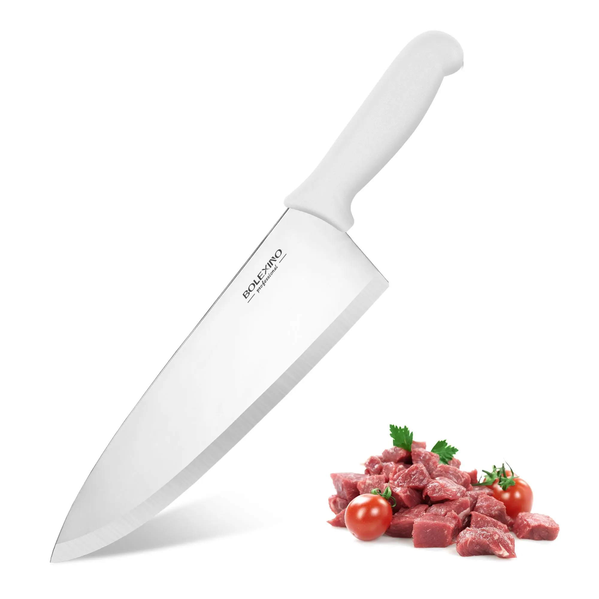 BOLEXINO 10-in High Carbon Stainless Steel Chef Knife - Sharp Blade, Ergonomic Handle, Dishwasher Safe Kitchenware for Household Cutting, Dicing, Chopping Needs (Cooking Knives for Home Use)