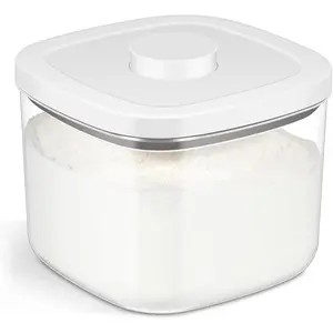 Airtight Rice Container 10 Lbs, Clear Plastic  Storage Container Bin For Flour Sugar, Dry  Holder with Easy Locking Lid for Kitchen Pantry Organization and Storage