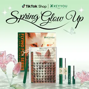 KEYYOU Flying Fox Lash Clusters Kit Volume DIY Lash Extension Kit  Siren Eyes Cat Eye Lash Extension Kit Waterproof Long-Lasting Cluster Lashes TikTok Shop FebruaryFaves